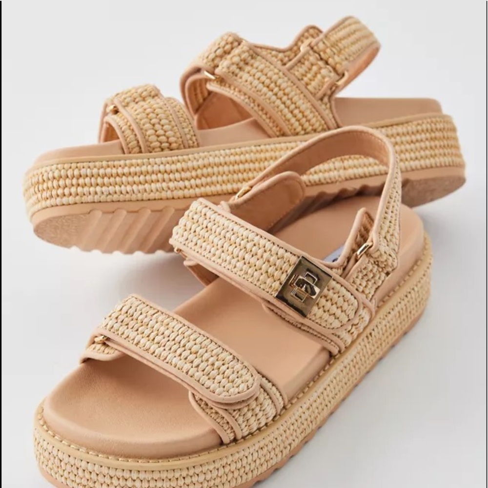 Steve Madden Raffia Flatform Sandals 8.5